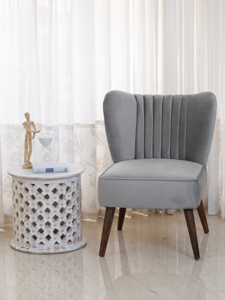 Bella Cocktail Chair Grey Velvet - Main Image