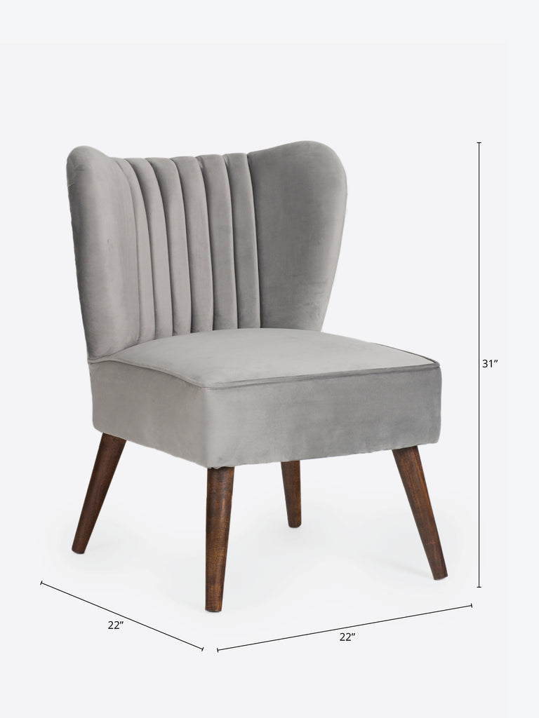 Bella Cocktail Chair Grey Velvet– N SQUARE STUDIO